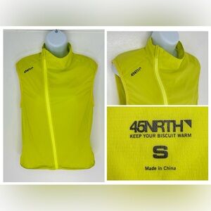 45NRTH Cycling Vest Sleeveless Jacket Size Small Yellow Vent Panels‎ Active Bike
